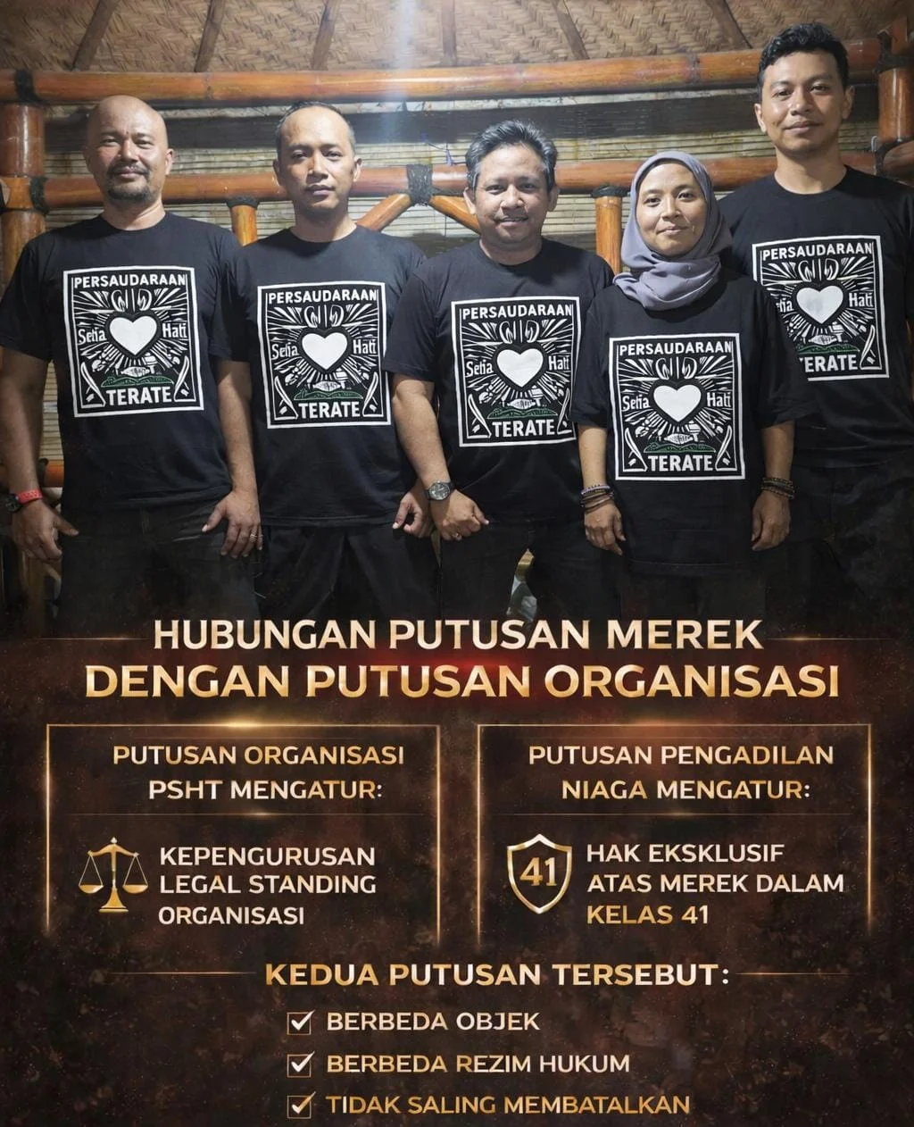 merek SH TERATE Kelas 41 merupakan hak yang sah, final, dan dilindungi hukum