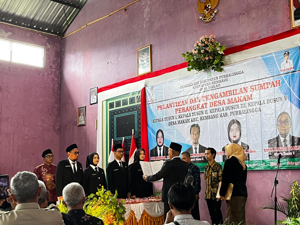 Pelantikan dan Pengambilan Sumpah/Janji Jabatan Empat Perangkat Desa Baru