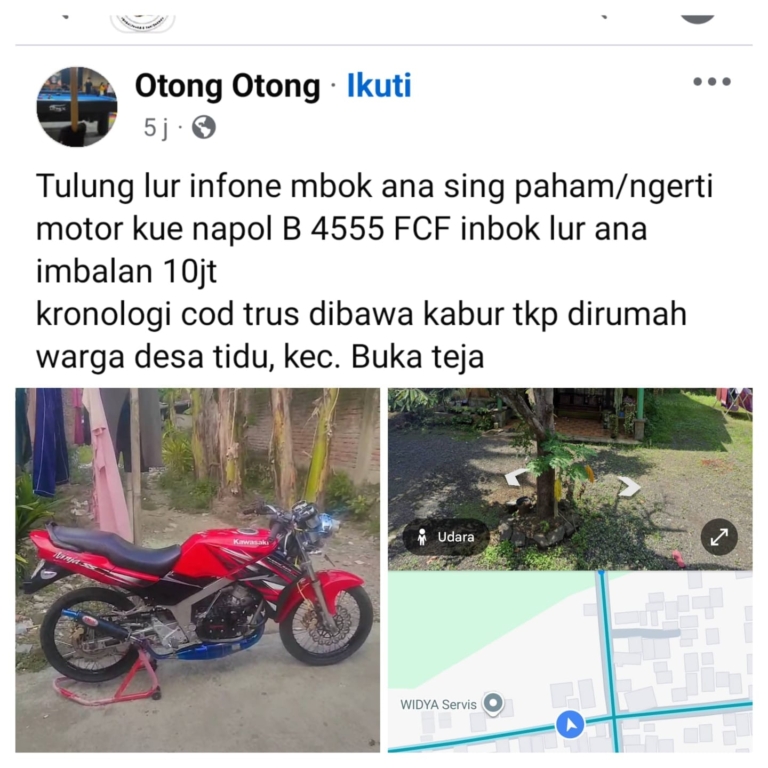 Motor Ninja Dibawa Kabur Saat COD di Bukateja Purbalingga