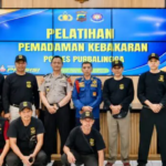 Gabungan Pelatihan Pemadaman Kebakaran di Mapolres Purbalingga