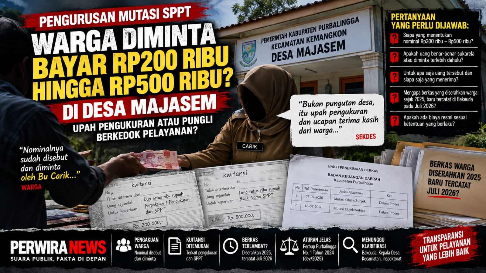 Warga Sebut Nominal Pengurusan SPPT Dipatok, Sekdes Membantah : Bukan Pungutan Desa