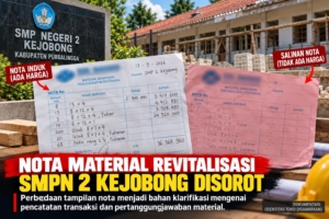 Nota Material Revitalisasi SMPN 2 Kejobong Disorot, Perbedaan Dokumen Perlu Diklarifikasi