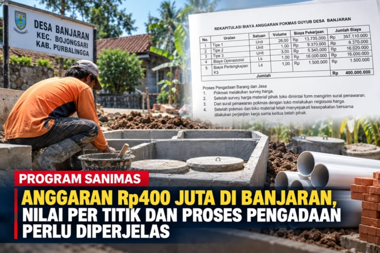 Anggaran SANIMAS Rp400 Juta di Banjaran, Nilai per Titik dan Proses Pengadaan Perlu Diperjelas